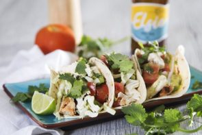 Grilled Fish Tortillasa with Salsa Fresca, & Chipotle Sour Cream