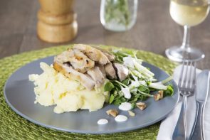 Honey Mustard Chicken with Apple Salad and Silky Mash