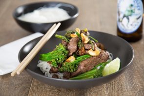 Sticky Beef & Cashew Stir Fry with Rice Noodles