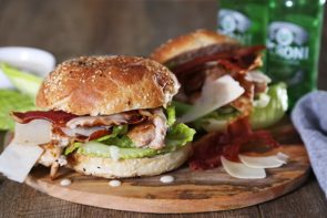 Chicken Caesar Burger with Crispy Prosciutto