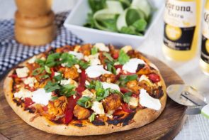 Tandoori Chicken Pizza with Greek Yoghurt & Cucumber