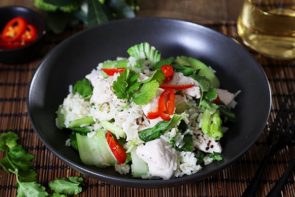 One Pan Chicken with Lemongrass Pilaf, Pak Choy & Chilli