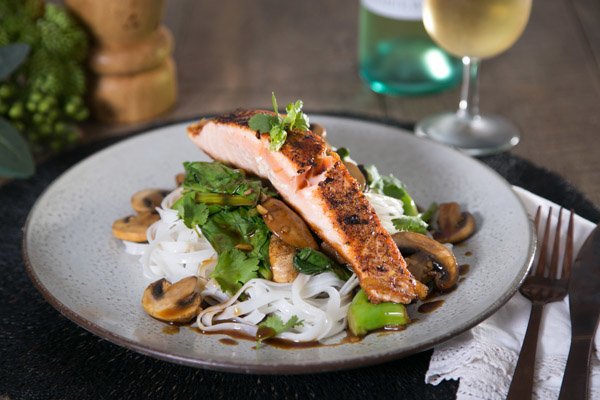 Ginger Chilli Salmon with Noodles Inspired by Donna Hay