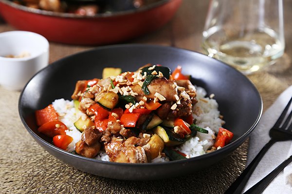 Kung Pao Chicken with Sichuan Pepper, Jasmine Rice & Chilli