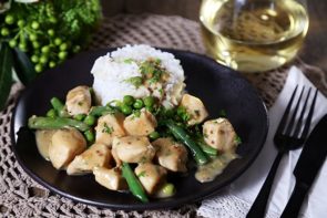 Honey Mustard Chicken with Veggies and Rice