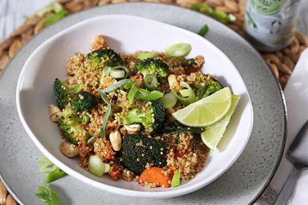 Sweet & Tangy Quinoa Fried Rice with Cashews
