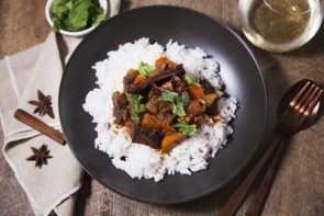 Vietnamese Beef Stew with Star Anise, Cinnamon and Steamed Rice