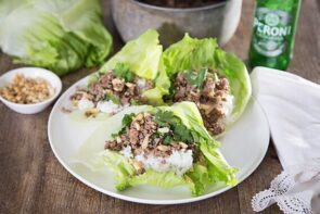 Thai Beef Lettuce Wraps with Fluffy Rice