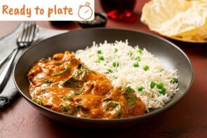 Almost Ready Butter Chicken with Basmati Rice and Pappadums