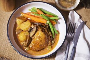 French Chicken Casserole with Thyme, Mushrooms and Chat Potatoes