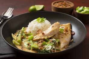 Coconut Poached Snapper with Asian Greens