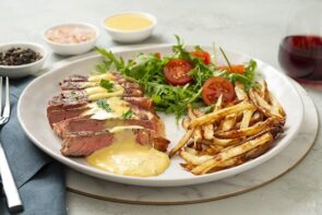 Steak and Frites with Bernaise Sauce and a Rocket Salad