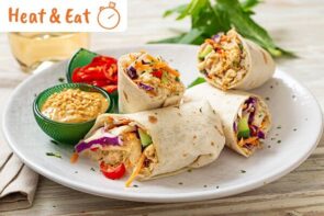 5 Minute Satay Chicken Wraps with Fresh Mint and Coleslaw