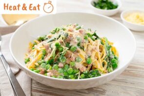 Speedy Carbonara with Fresh Linguine and Spring Vegetables