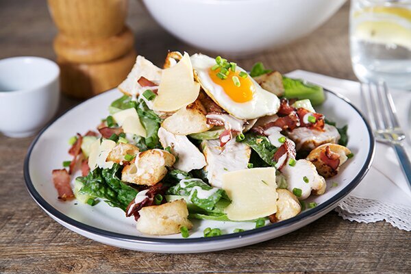Chicken Caesar Salad with Croutons & Fried Egg (Optional)