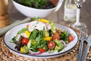 Grilled Chicken Salad with Nectarines, Avocado & Honey Mustard Dressing