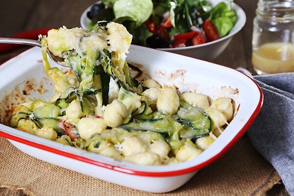 Oven Baked Fresh Gnocchi with Mascarpone & Simple Side Salad