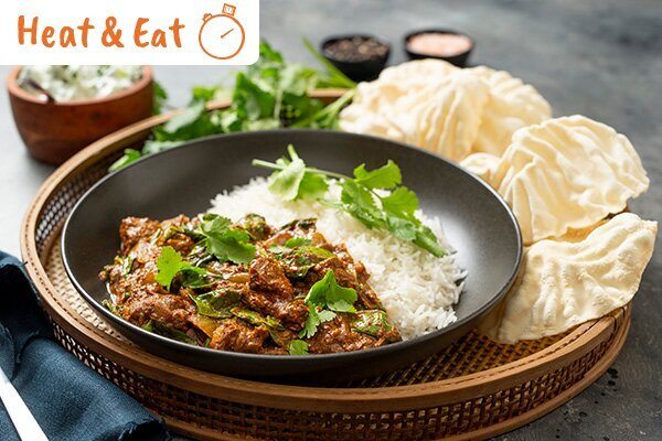 Quick and Easy Lamb Rogan Josh with Pappadums
