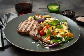 Grilled Pork and Vegetables with Fresh Nectarine