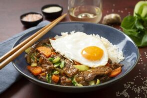 Beef Bulgogi with Pak Choy and Toasted Sesame Seeds