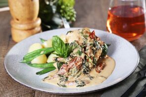 Creamy Italian Chicken with Chats & Green Beans