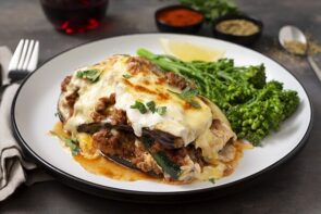 Easy Lamb Moussaka Stack with Broccolini