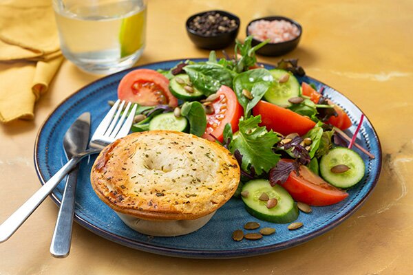 Quick and Easy Chicken and Veg Pie with Garden Salad