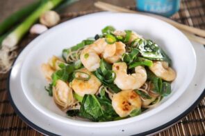Prawns with Lemongrass, Soba Noodles & Kai Lan