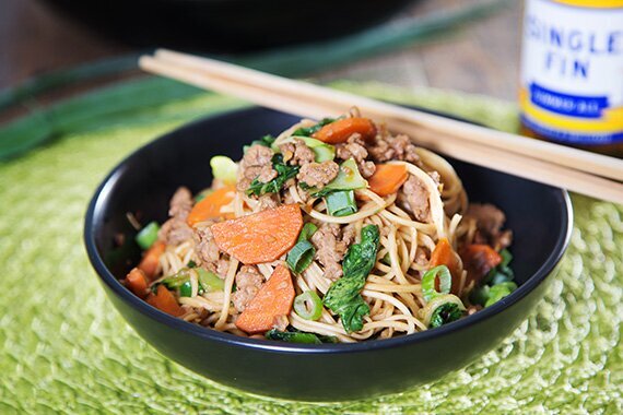 Peking Style Noodles with Pork, Pak Choy & Gochujang