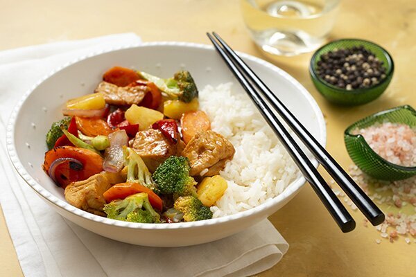 Sweet and Sour Tofu Stir Fry with Pineapple
