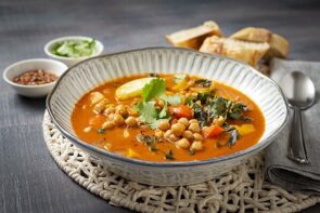 Organic Pumpkin Brazilian Soup with Crunchy Ciabatta
