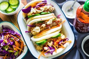 Crispy Chicken Bao Buns with Asian Slaw