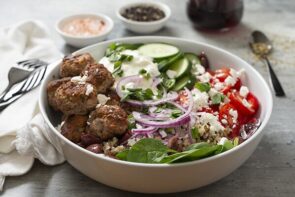 Greek Lamb Salad with Tzatziki, Fresh Mint and Fetta