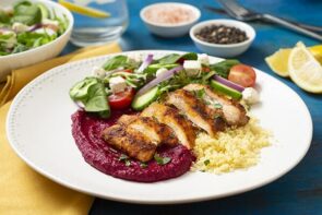Paprika Chicken with Beetroot Yoghurt and Couscous