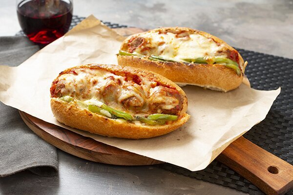 Speedy Tuscan Meatball Hoagies with Garlic Aioli and Capsicum