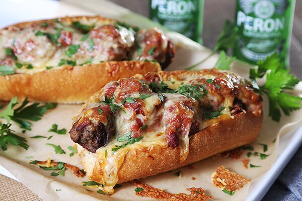 Mediterranean Lamb Meatball Sub with Fetta and Rocket