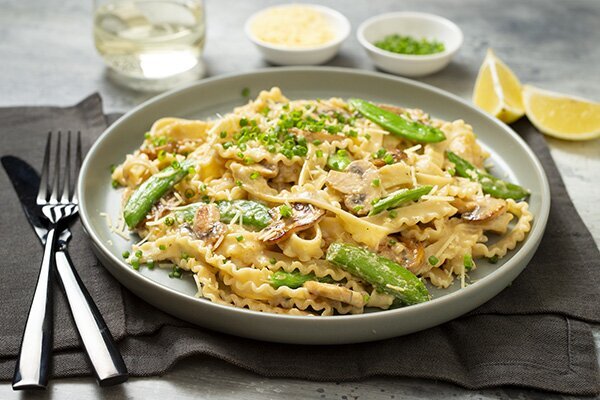 Creamy Mushroom Fettuccine with Parmesan and Chives