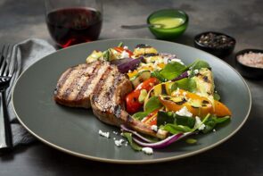 Grilled Pork and Vegetables with Fresh Nectarine