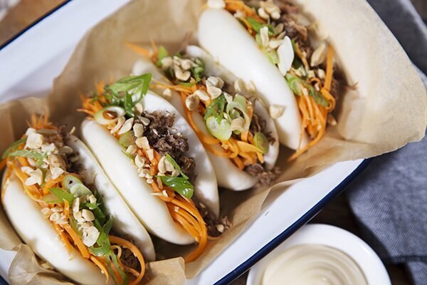 Bulgoggi Beef Bao with Tangy Carrot and Peanuts