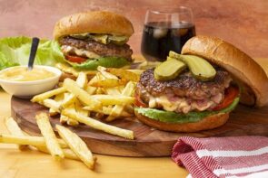 Juicy Lucy Burgers Stuffed with Bacon and Cheese