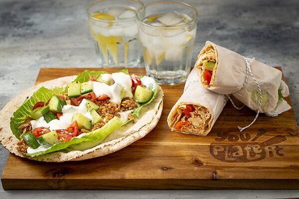 Speedy Shawarma Spiced Chicken with Salad and Pita