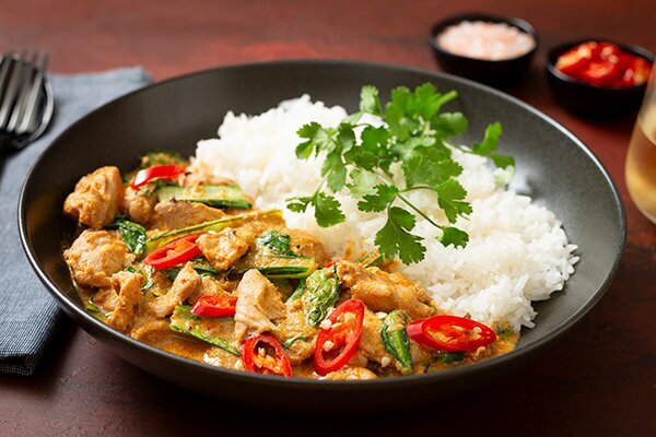 Quick and Easy Thai Red Chicken Curry with Choy Sum