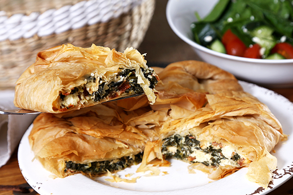 Easy Spanakopita with Fetta, Spinach and Sundried Tomatoes