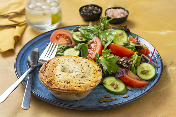 Quick and Easy Chicken Pie with Garden Salad