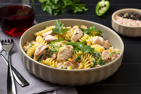 Chicken and Bacon Pasta with a Jalapeno Popper Twist