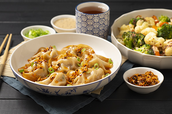 No Fold Dumplings with Stir Fry Veg