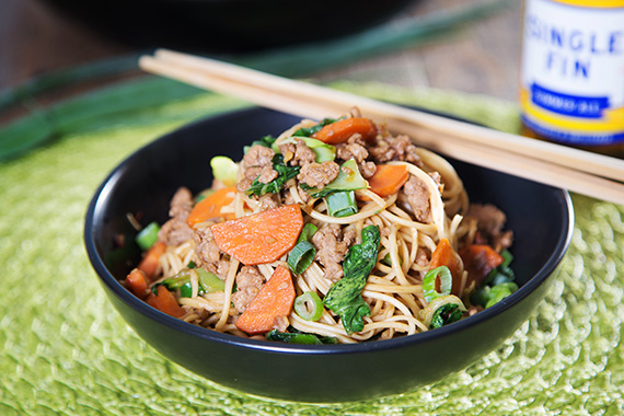 Peking Style Noodles with Pork, Pak Choy and Gochujang