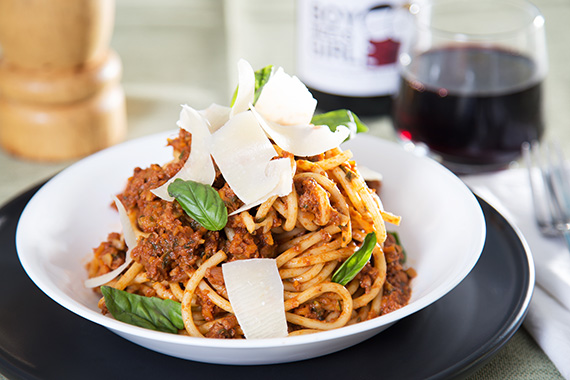Easy Homemade Spaghetti Bolognese with Smuggled Vegetables, Parmesan and Basil
