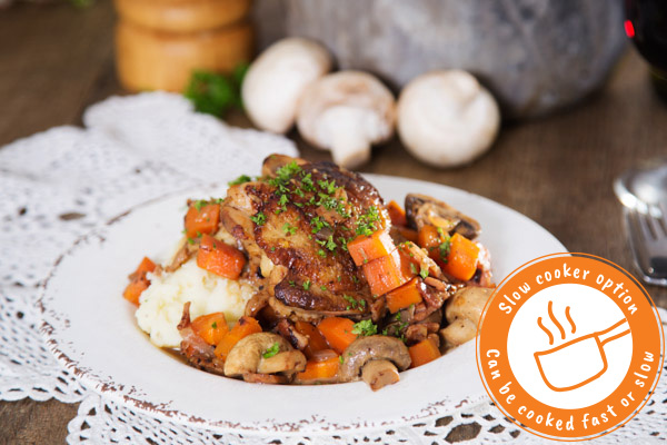 Coq Au Vin with Creamy Parsley Mash