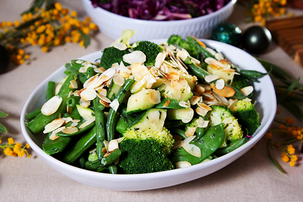 Hand Selected WA Green Vegetables with Herb Butter and Toasted Almonds